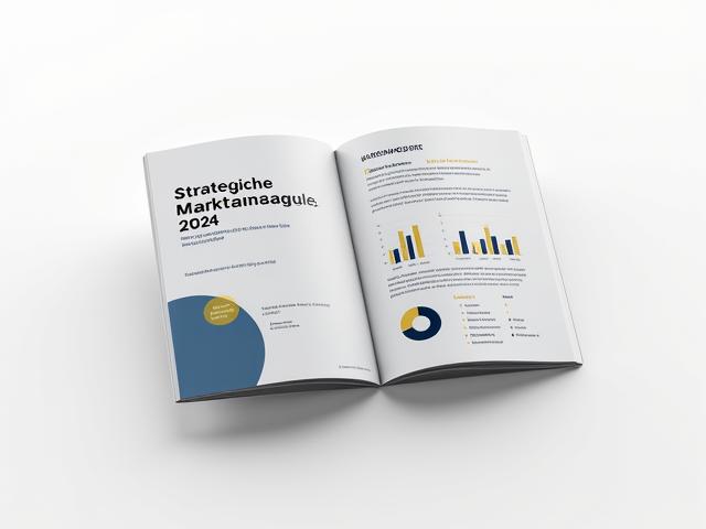 Mockup eines professionellen Analyseberichts, Titel: 'Strategische Marktanalyse 2024'