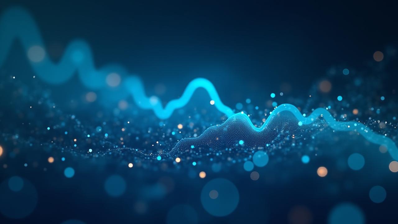 Abstrakte Darstellung von Datenströmen und Graphen, die Analyse und Wachstum symbolisieren